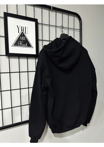 Baskısız Siyah Kapüşonlu Sweatshirt fiyatları
