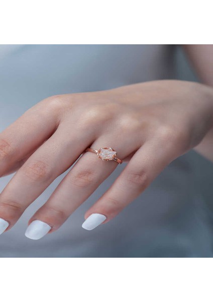 Gümüş Rose Beyaz Lotus Çiçeği Yüzük modelleri