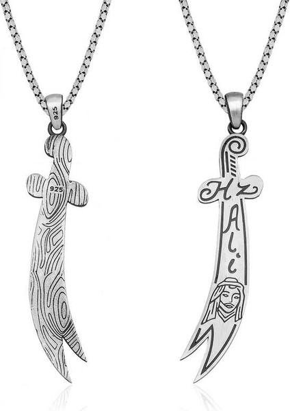 Gümüş Hz. Ali Kılıç Kolye