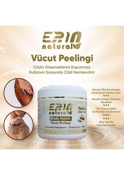 Erin Natural Arındırıcı ve Nemlendirici Vücut Peelingi