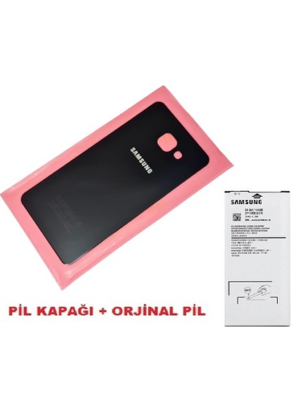 Samsung Galaxy A3 2016 (A310) Arka Kapak Batarya Kapağı + Pil (Cam) Siyah