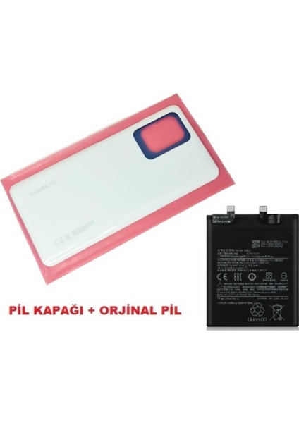 Xiaomi Mi 11T Pro Mi 11T Arka Pil Batarya Kapağı + Pil (Cam) Beyaz