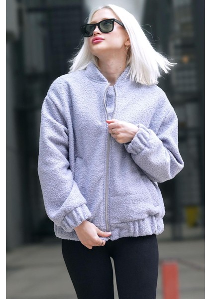 Gri Buklet Bomber Kadın Ceket MG1967 fiyatları