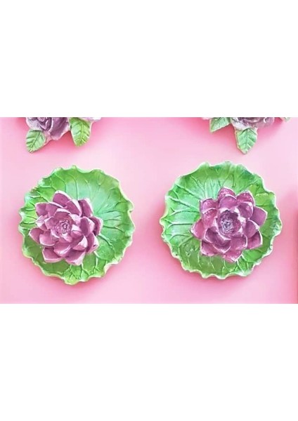 3 Boyutlu Tütsülük Lotus Çiçek, Yaprak Üstünde Nilüfer Çiçeği Silikon Kalıp K-617 modelleri