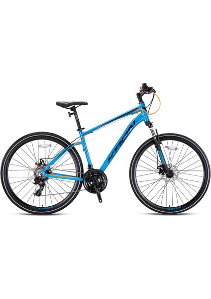 TX100 28 Jant Trekking Bisiklet Mavi Turuncu Siyah 46 cm