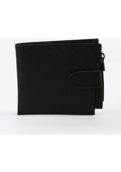 Siyah Erkek 11x9x1 cm Deri Cüzdan Frk 323 Flt