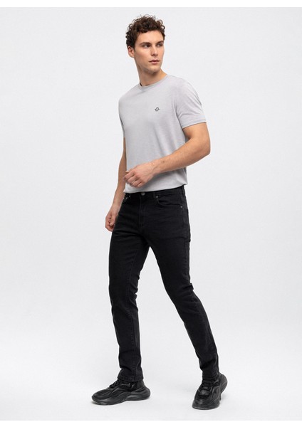 Siyah Slim Fit 5 Cepli Pamuklu Denim Pantolon fiyatları