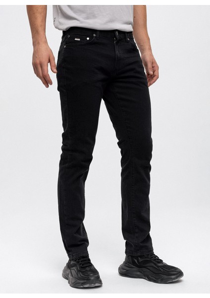 Siyah Slim Fit 5 Cepli Pamuklu Denim Pantolon fırsatları