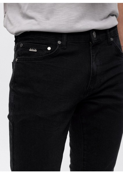 Siyah Slim Fit 5 Cepli Pamuklu Denim Pantolon indirimleri