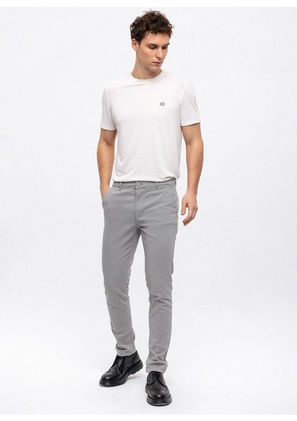 Taş Rengi Slim Fit Pamuklu Chino Pantolon