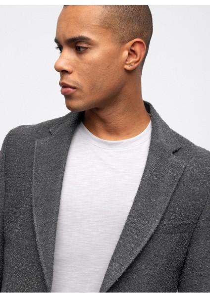 Antrasit Slim Fit Mono Yaka Ceket fırsatları