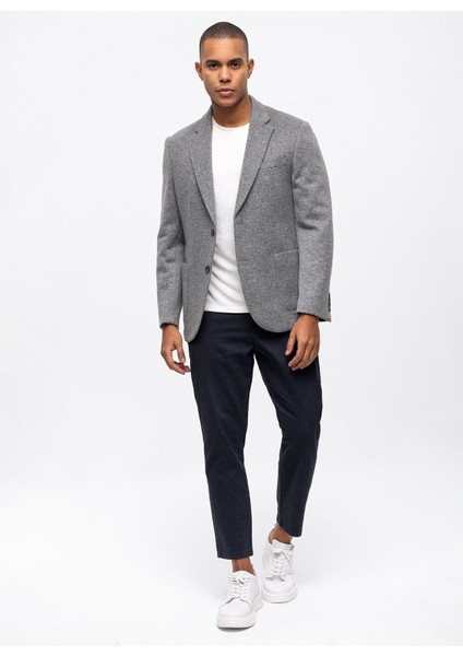 Slim Fit Antrasit Erkek Düz Ceket B33W50013