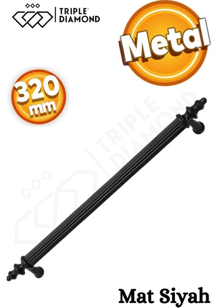 320 mm Metal Mat Siyah Çekmece Kulpları Mutfak Dolap Mobilya Kulpu 1 Adet ( 32 cm ) = 320 mm