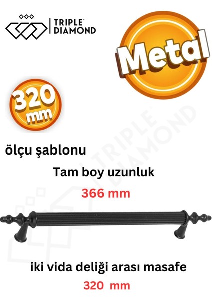 320 mm Metal Mat Siyah Çekmece Kulpları Mutfak Dolap Mobilya Kulpu 1 Adet ( 32 cm ) = 320 mm fiyatları