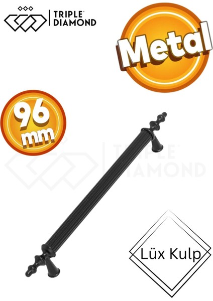 96 mm Metal Mat Siyah Çekmece Kulpları Mutfak Dolap Mobilya Kulpu 1 Adet ( 9.6 cm ) = 96MM