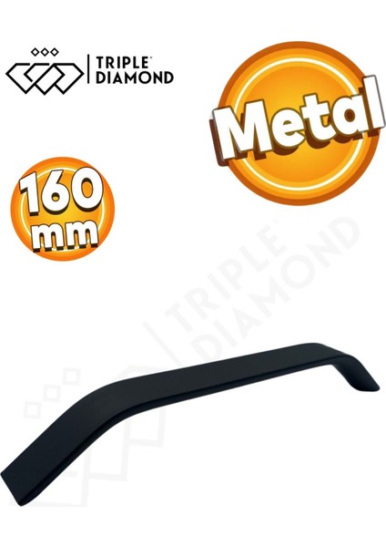 160 mm Metal Mat Siyah Çekmece Kulpları Mutfak Dolap Mobilya Kulpu 1 Adet ( 16 cm ) = 160MM modelleri