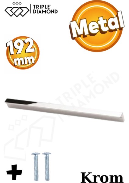 192 mm Krom Çekmece Kulpları Dolap Mutfak Mobilya Kulpu 1 Adet ( 19.2 cm ) = 192MM