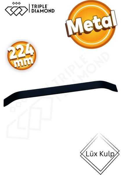 224 mm Metal Mat Siyah Çekmece Kulpları Mutfak Dolap Mobilya Kulpu 1 Adet ( 22.4cm ) = 224MM fiyatları