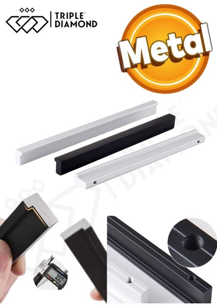 192 mm Mat Siyah Çekmece Kulpları Dolap Mutfak Mobilya Kulpu 1 Adet ( 19.2 cm ) = 192MM fiyatları