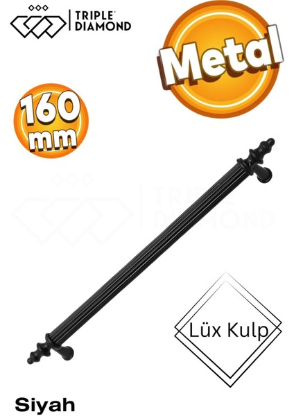 160 mm Metal Mat Siyah Çekmece Kulpları Mutfak Dolap Mobilya Kulpu 1 Adet ( 16 cm ) = 160 mm