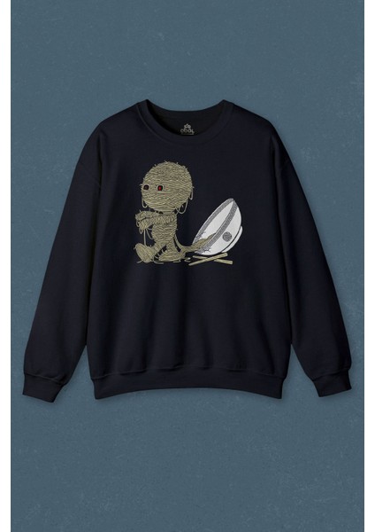 Noodle Mummy Mumya Totem Komik Baskılı Unisex Sweat