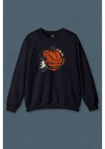 Basketball Vintage Grunge Retro Basket Topu Baskılı Unisex Sweat