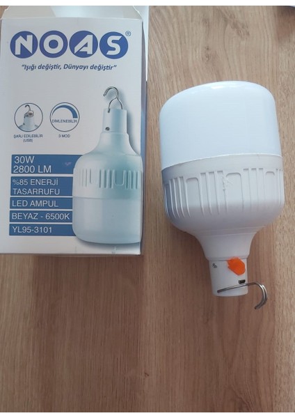 30 Watt Şarjlı Torch LED Ampul