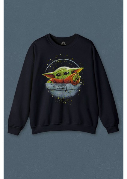 Baby On Board Yoda Star Wars Yeşil Bebek Mandalorian Baskılı Unisex Sweat
