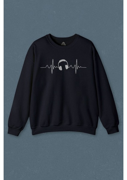 I Love Music Sol Anahtarı Kulaklık Walkman Baskılı Unisex Sweat