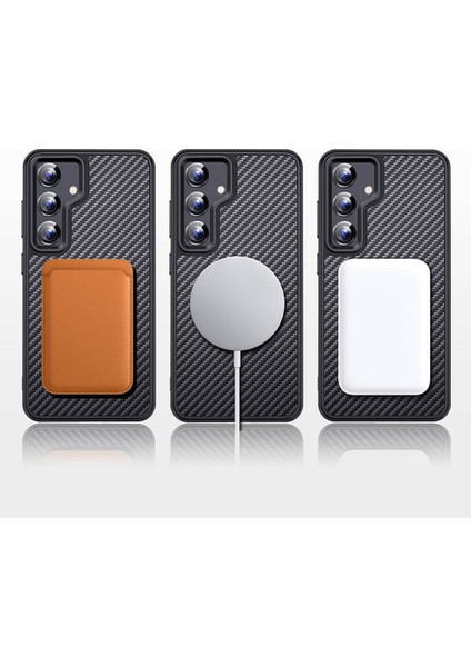 Galaxy S24 Plus Kılıf Aramid Karbon Fiber Magsafe Özellikli Wlons Radison Kapak