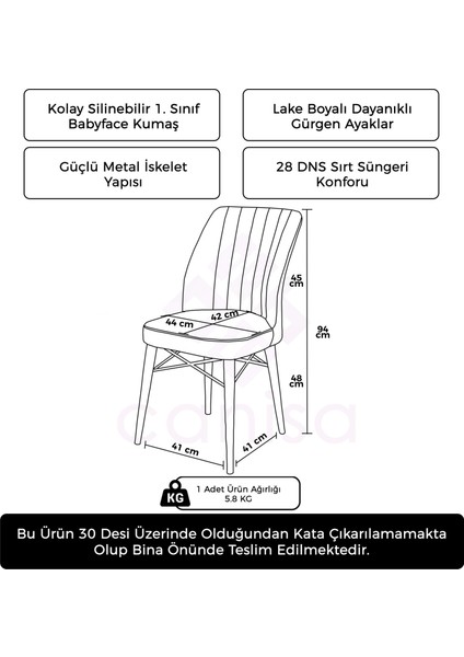 Nuna Serisi 1 Adet Mutfak Sandalyesi Babyface Kumaş Siyah Gürgen Ayaklı Sandalye