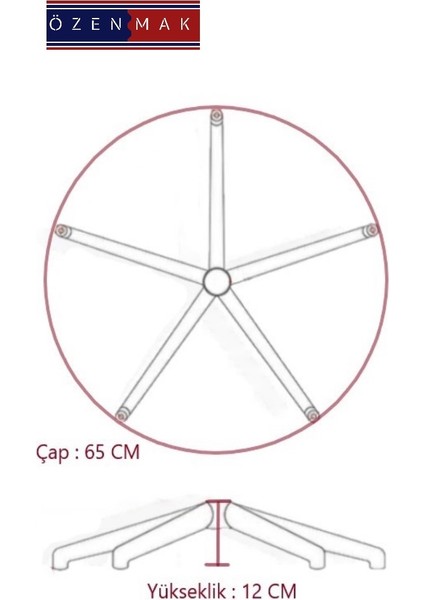 Özenmak Tek Kollu Mekanizma + Yıldız Ayak Seti Ofis Sandalyesi Oyuncu Koltuğu Makam Koltuğu Yedek Parça