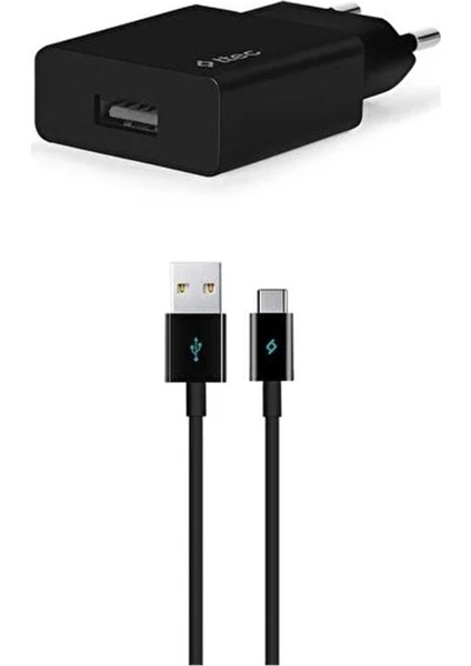 2SCS20CS Smartcharger Sıyah Seyahat Sarj Aletı 2.1A + Type-C Kablo