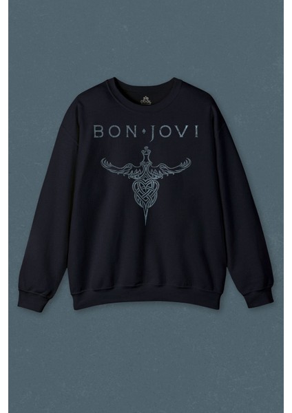 Bon Jovi Rock Music Gitar MüZik Kısa Kollu Baskılı Unisex Sweat