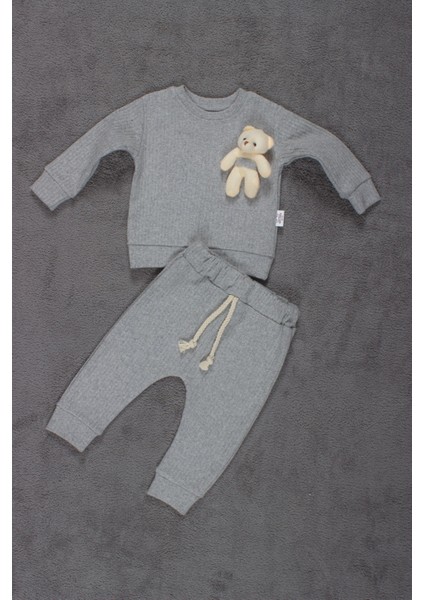 Tarz Ayıcıklı Fitilli Alt Üst Bebek Takımı