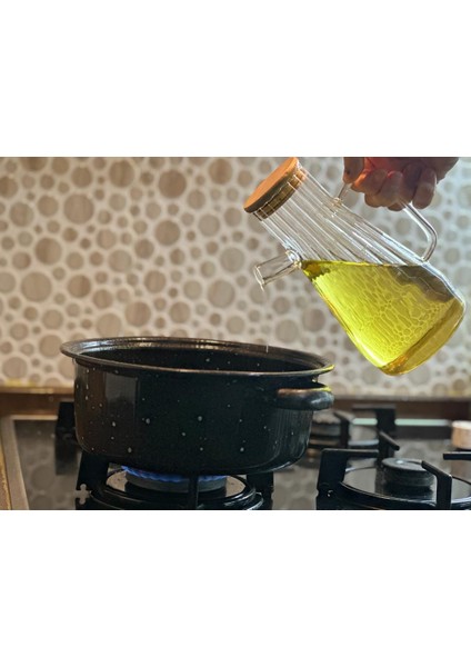 Borosilikat Cam Bambu Tırtık Çizgi Desenli Sosluk, Yağlık, Yağdanlık , Sosluk , Sirkelik, 900ML fırsatları