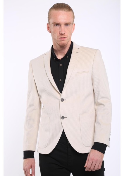 Intersivin 6 Drop Slim Fit Kadife Tam Astar Blazer Erkek Tek Ceket