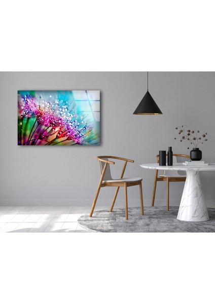Renkli Karahindiba Çiçeği Temperli Cam Duvar Tablosu fırsatları