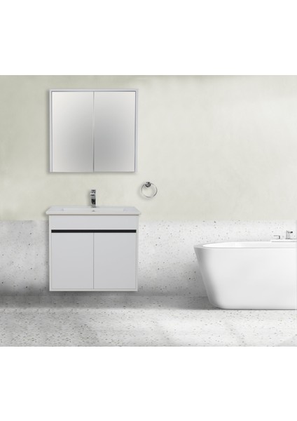 Dicle Tk. (Asma Alt+Üst+Lavabo) Beyaz 65 cm