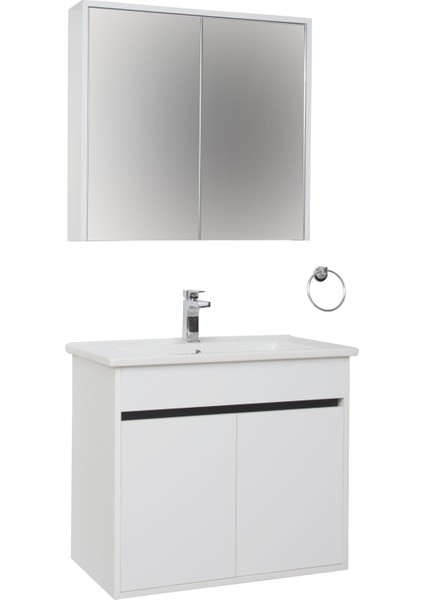 Dicle Tk. (Asma Alt+Üst+Lavabo) Beyaz 65 cm