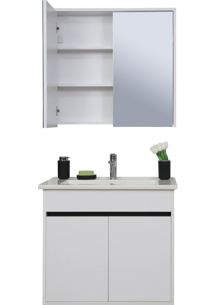Dicle Tk. (Asma Alt+Üst+Lavabo) Beyaz 65 cm