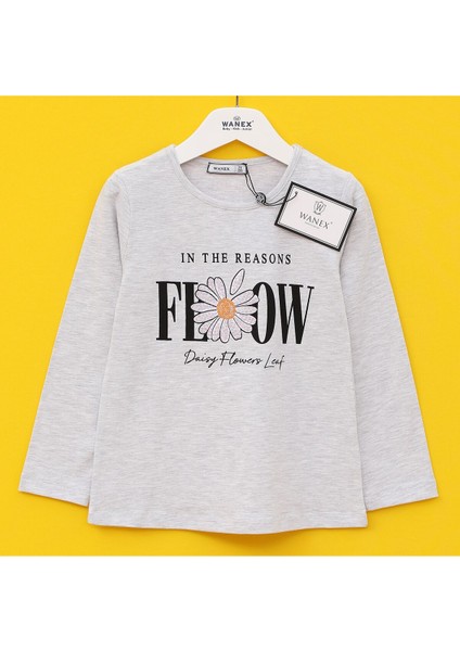 Kız Çocuk Uzun Kol Tişört - 31491 - Bej