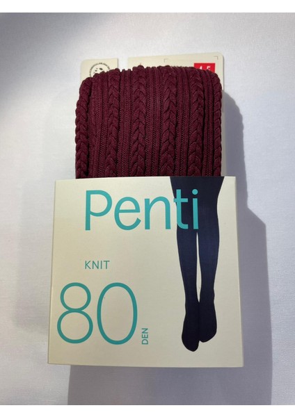 Pretty Knıt 80 Den Külotlu Çorap Bordo 9-10 Yaş