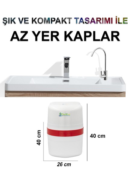 Gold Plus Ithal 8+Ph Alkali &nsf Filtre Nsf Tank Su Arıtma Cihazı Bk