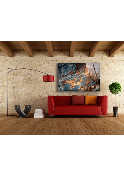 Gri Mermer Temperli Cam Duvar Tablosu modelleri