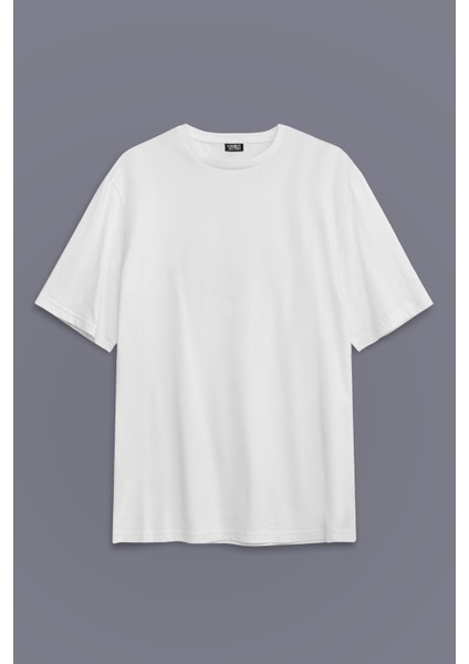 Beyaz Oversize Basic T-Shirt Unisex Tişört