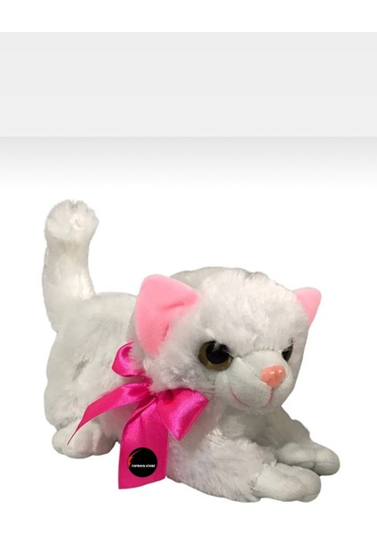 Miyavlayan Sesli Kedi Peluş Oyuncak 30 cm