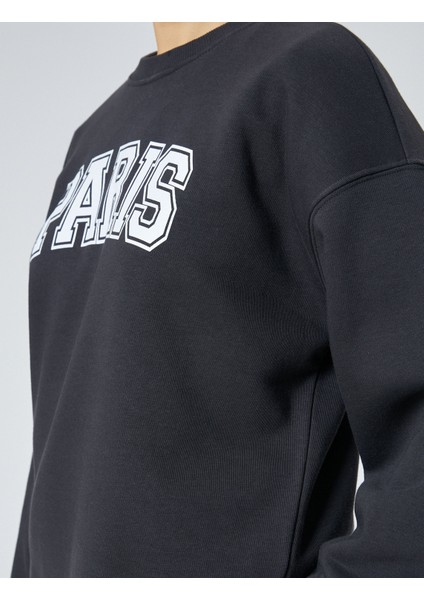 Oversize Sweatshirt Bisiklet Yaka Baskılı indirimleri