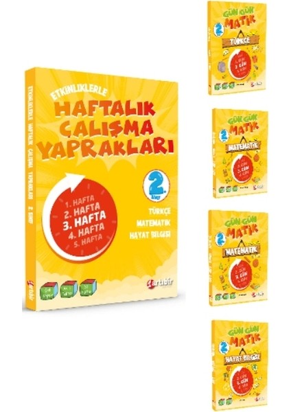 2. Sınıf Gün Gün Matik Set - Haftalık Çalışma Yaprakları 5 Kitap