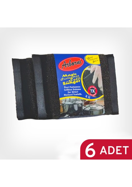 (6 Adet) Sihirli Inox Paslanmaz Telli Sünger